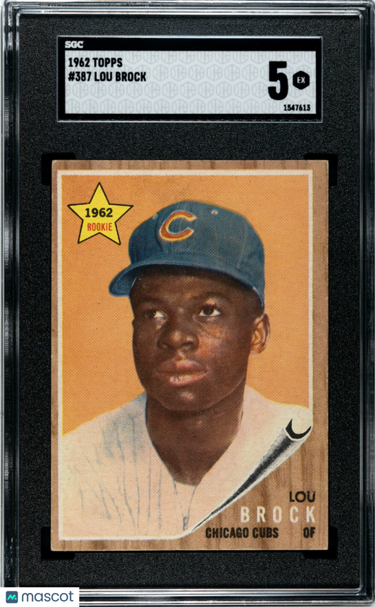 1962 Topps Lou Brock #387 SGC 5