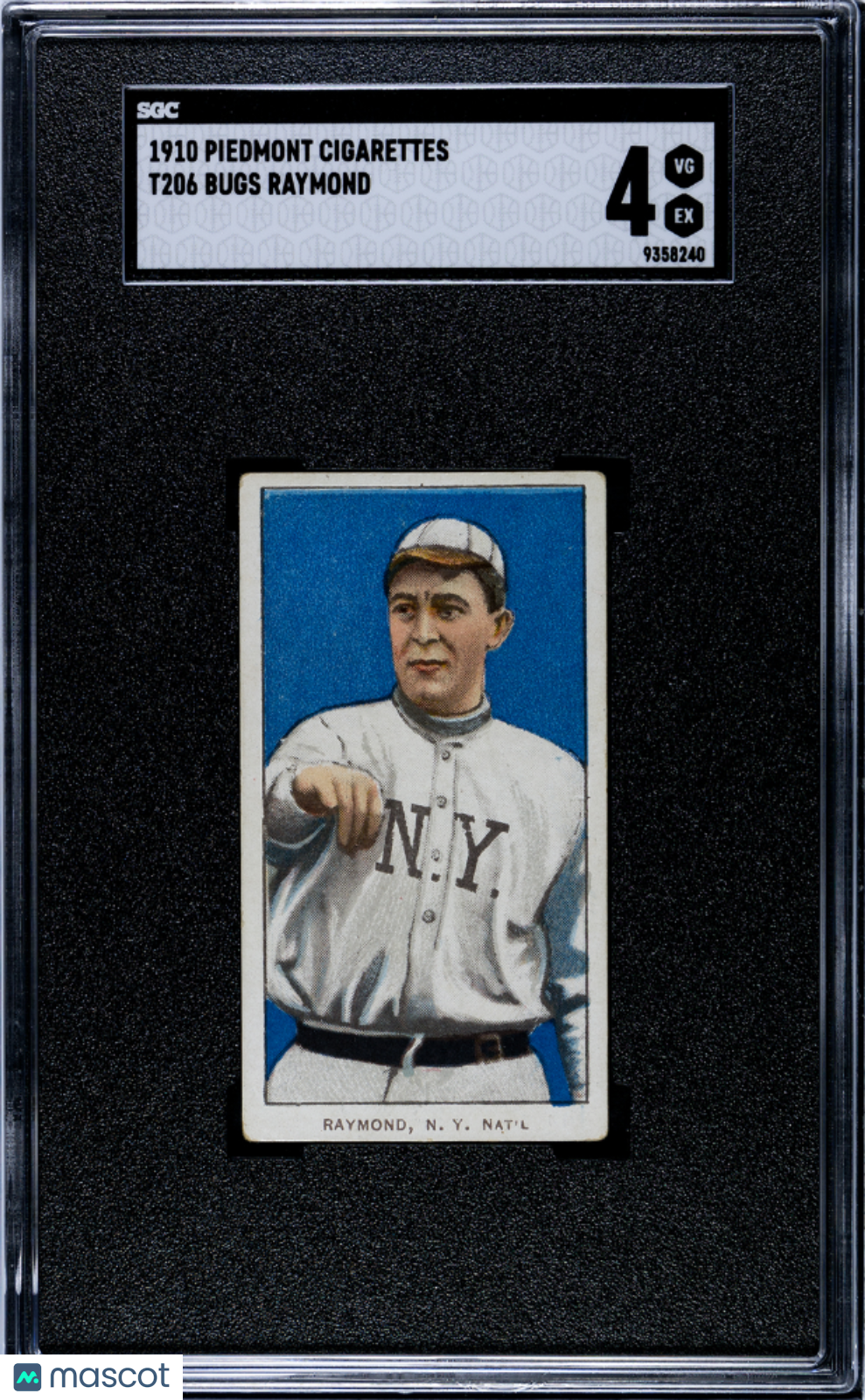 1910 Piedmont Cigarettes (T206) Bugs Raymond SGC 4