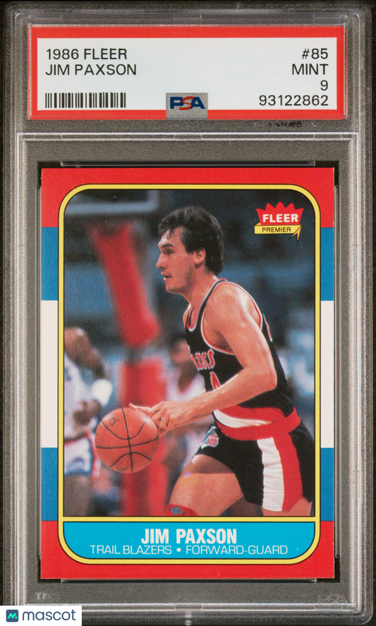 1986 Fleer Jim Paxson #85 PSA 9