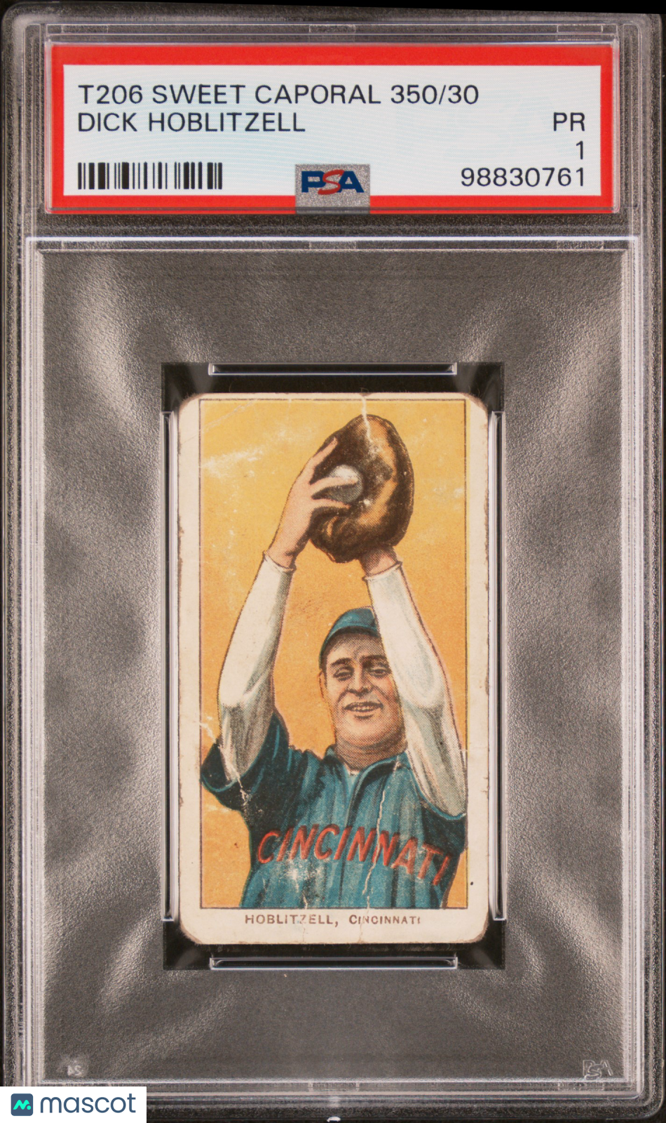 1909-11 T206 Sweet Caporal 350/30 Dick Hoblitzell PSA 1