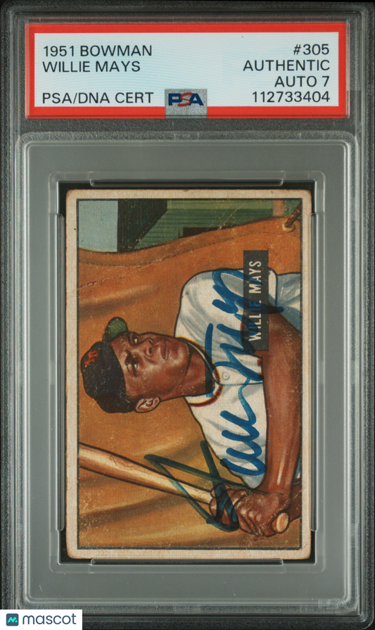 1951 Bowman Willie Mays #305 PSA A Auto 7