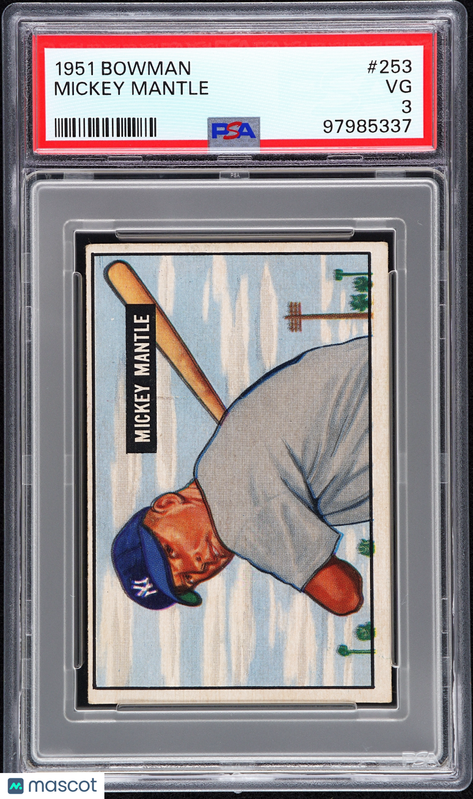 1951 Bowman Mickey Mantle #253 PSA 3