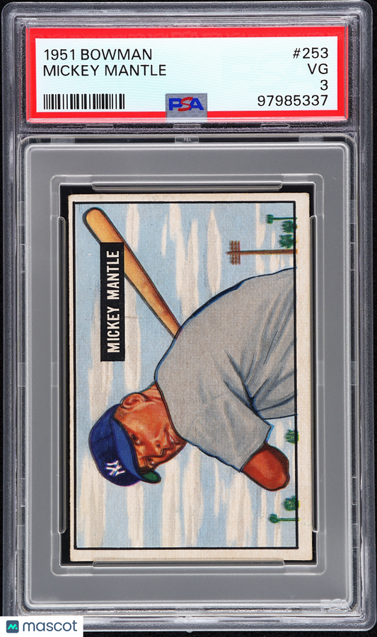 1951 Bowman Mickey Mantle #253 PSA 3
