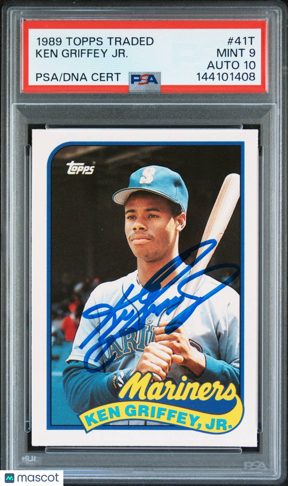 1989 Topps Traded Ken Griffey JR. #41T PSA 9 Auto 10