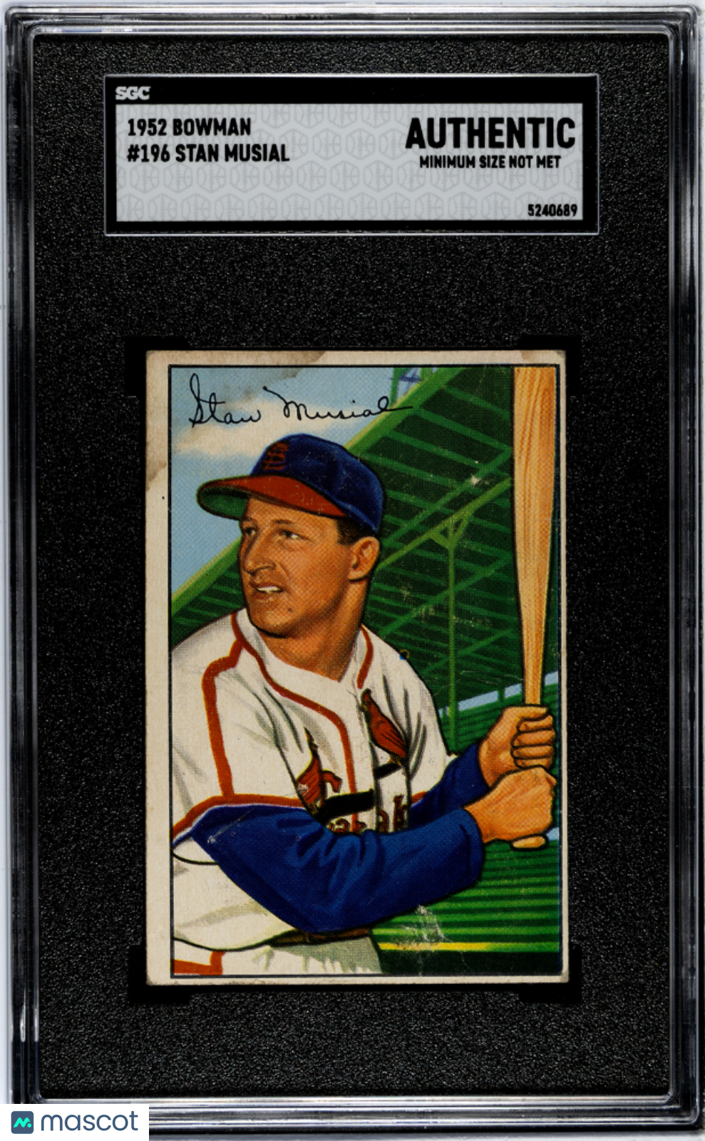1952 Bowman Stan Musial #196 SGC A