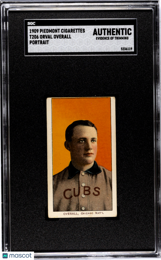 1909 Piedmont Cigarettes (T206) Orval Overall Portrait SGC A