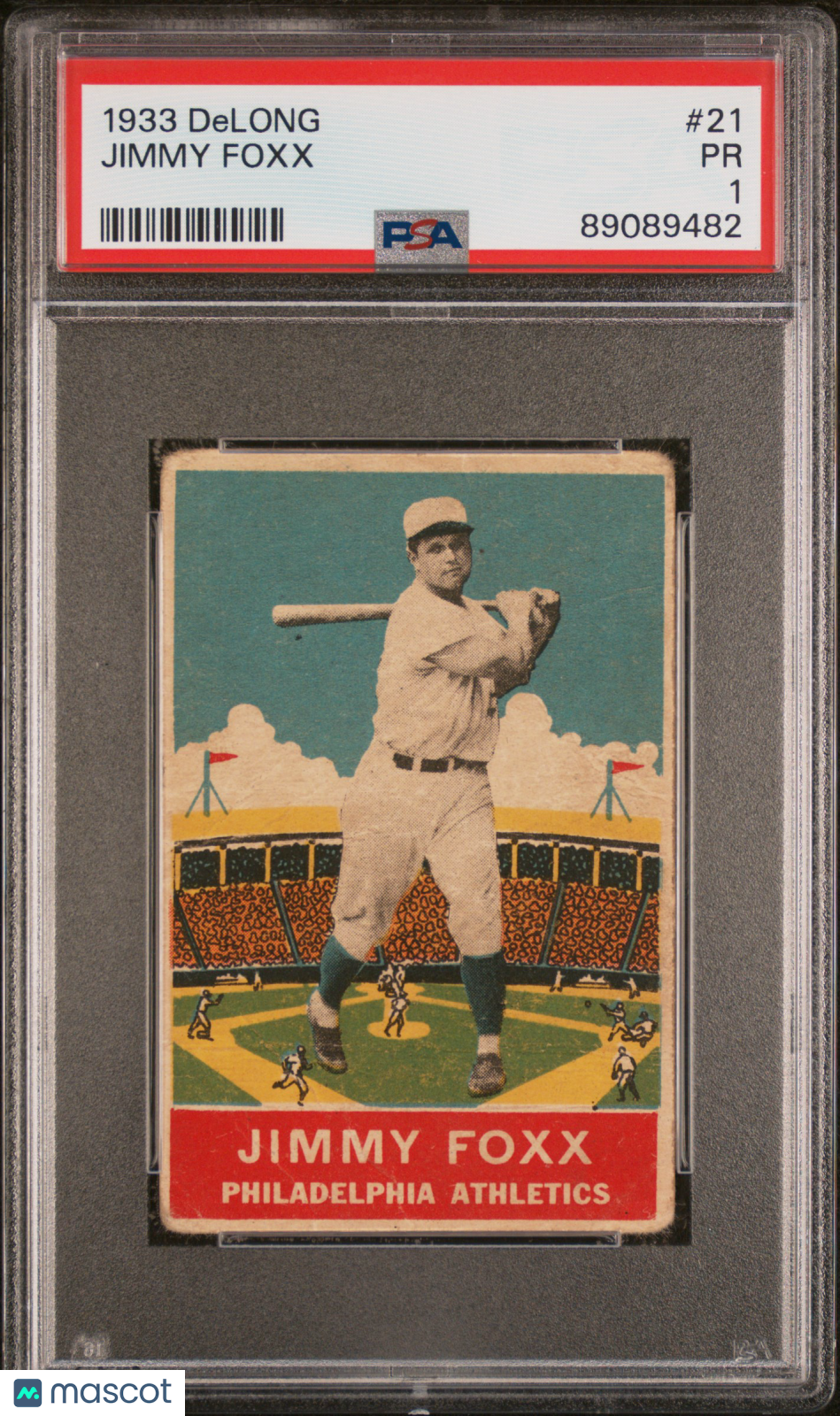 1933 Delong Jimmy Foxx #21 PSA 1
