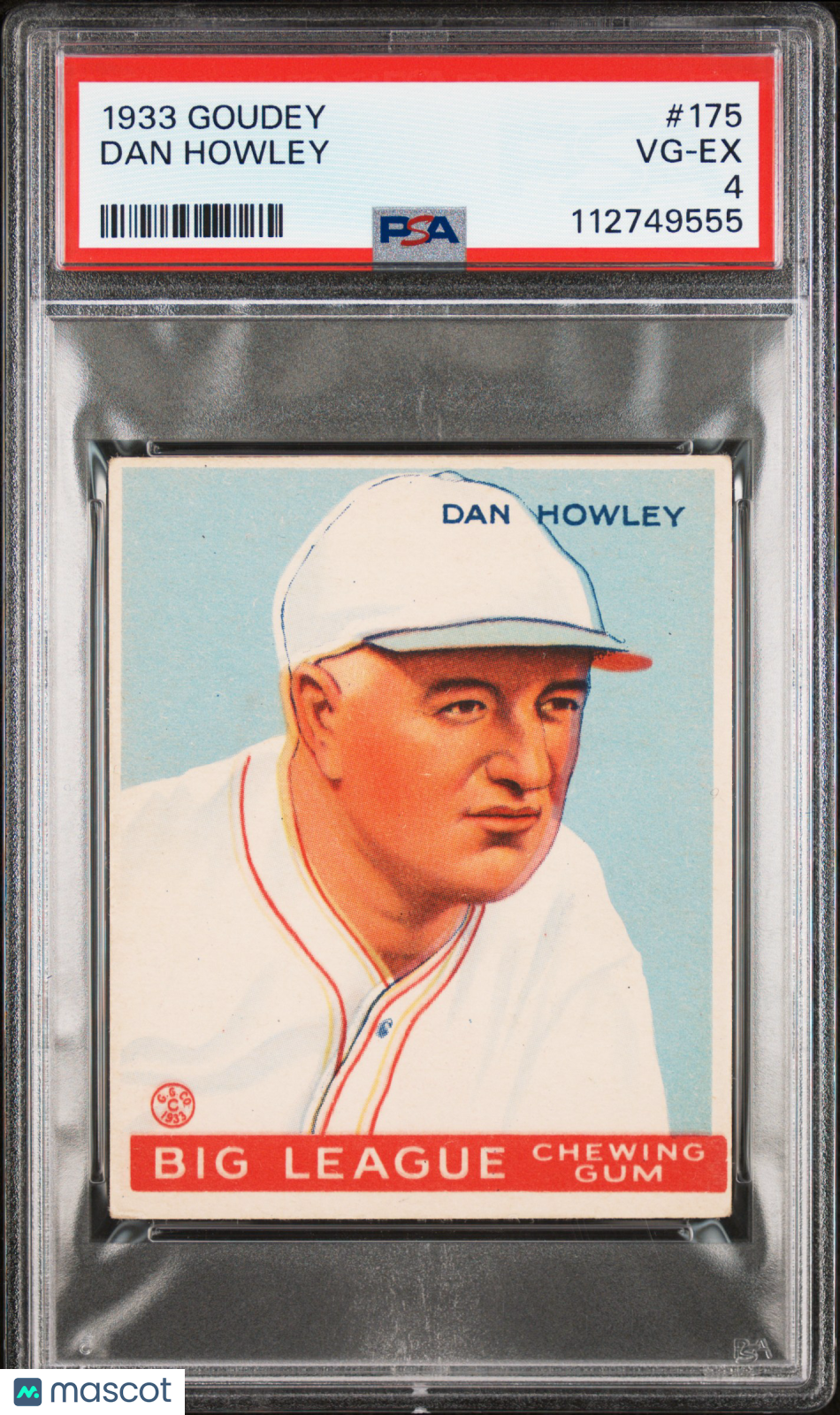 1933 Goudey Dan Howley #175 PSA 4