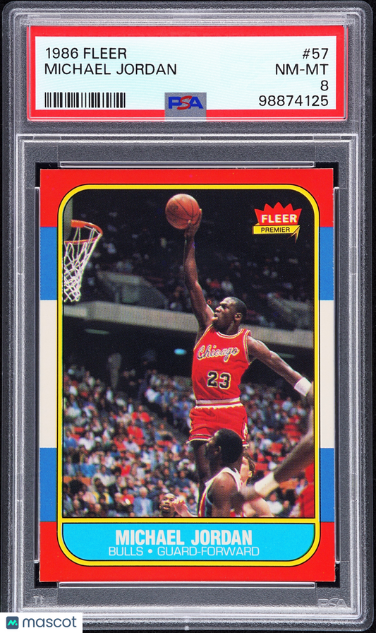 1986 Fleer Michael Jordan #57 PSA 8