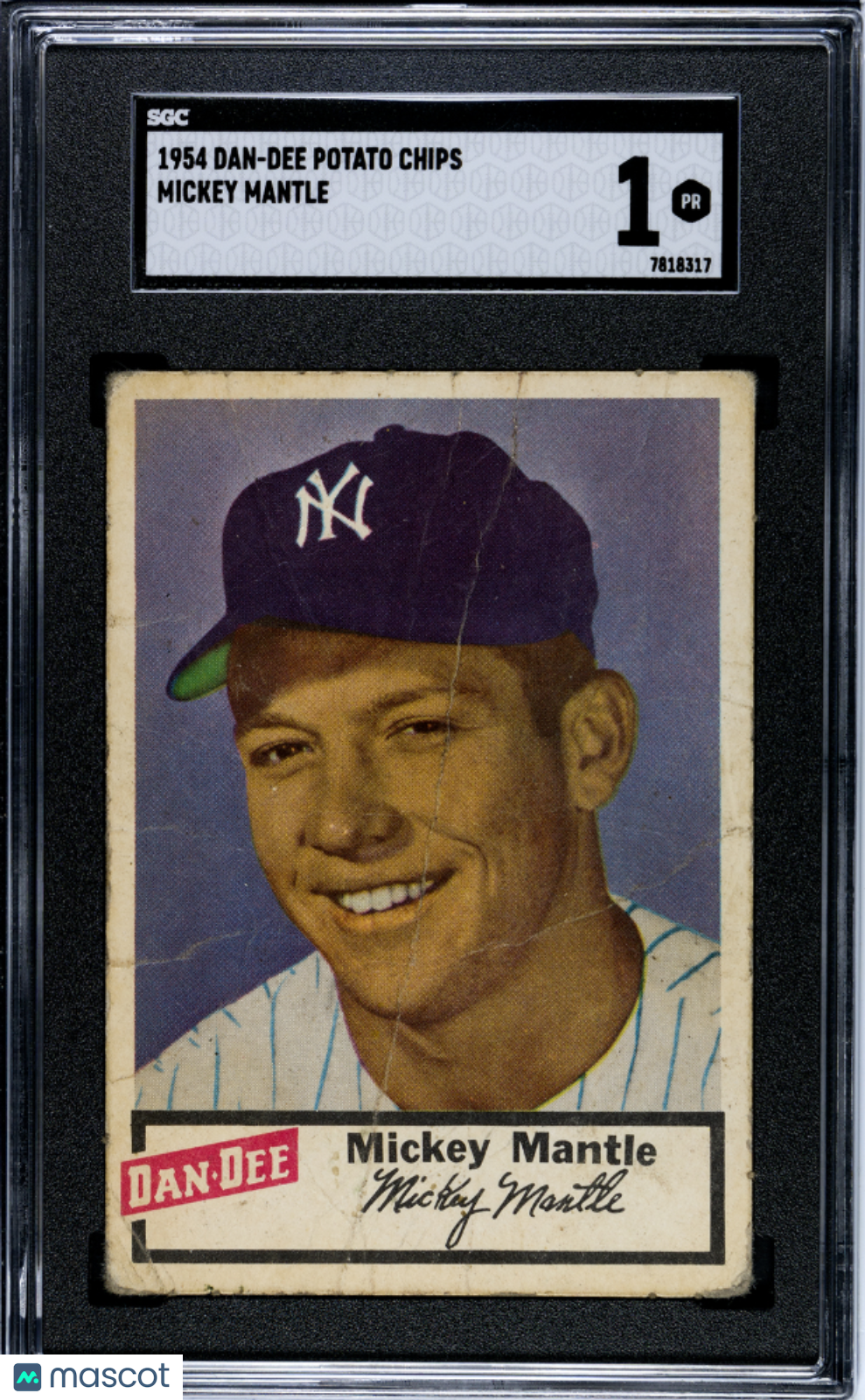 1954 Dan-Dee Potato Chips Mickey Mantle SGC 1
