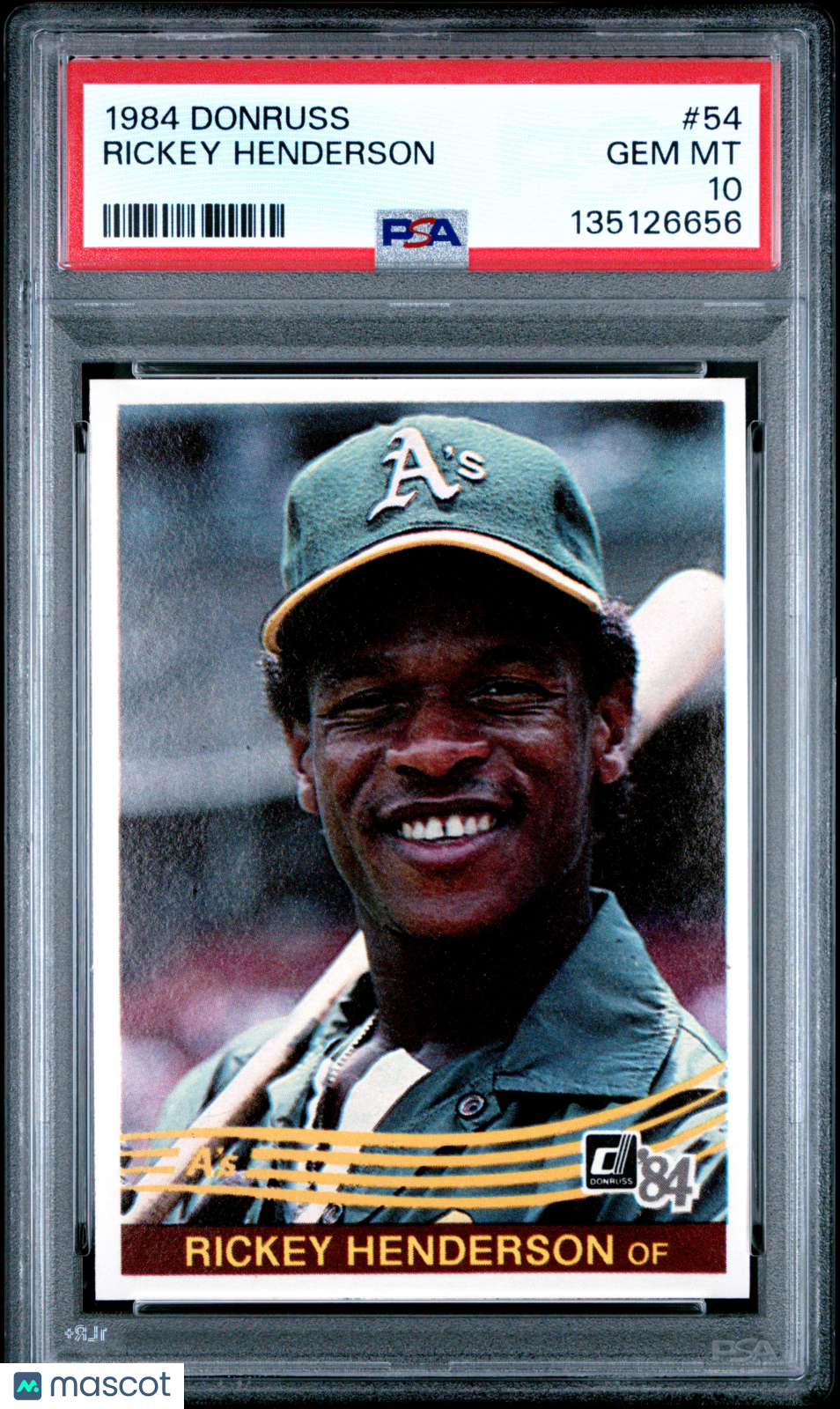 1984 Donruss Rickey Henderson #54 PSA 10