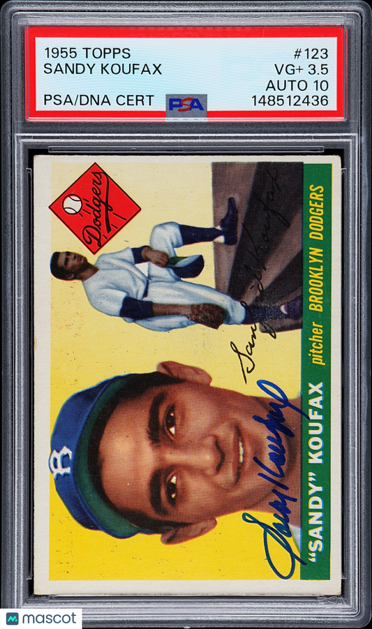 1955 Topps Sandy Koufax #123 PSA 3.5 Auto 10
