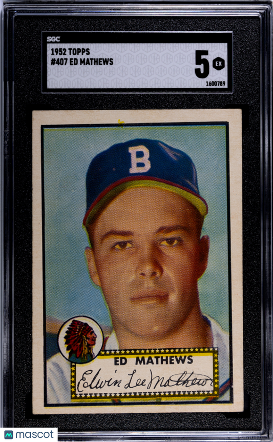 1952 Topps Ed Mathews #407 SGC 5