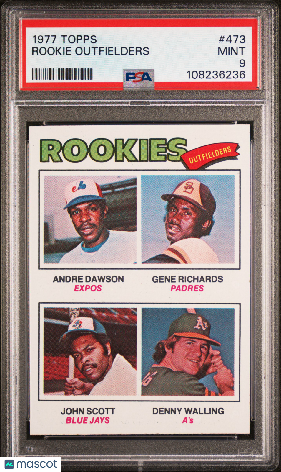 1977 Topps Rookie Outfielders #473 PSA 9