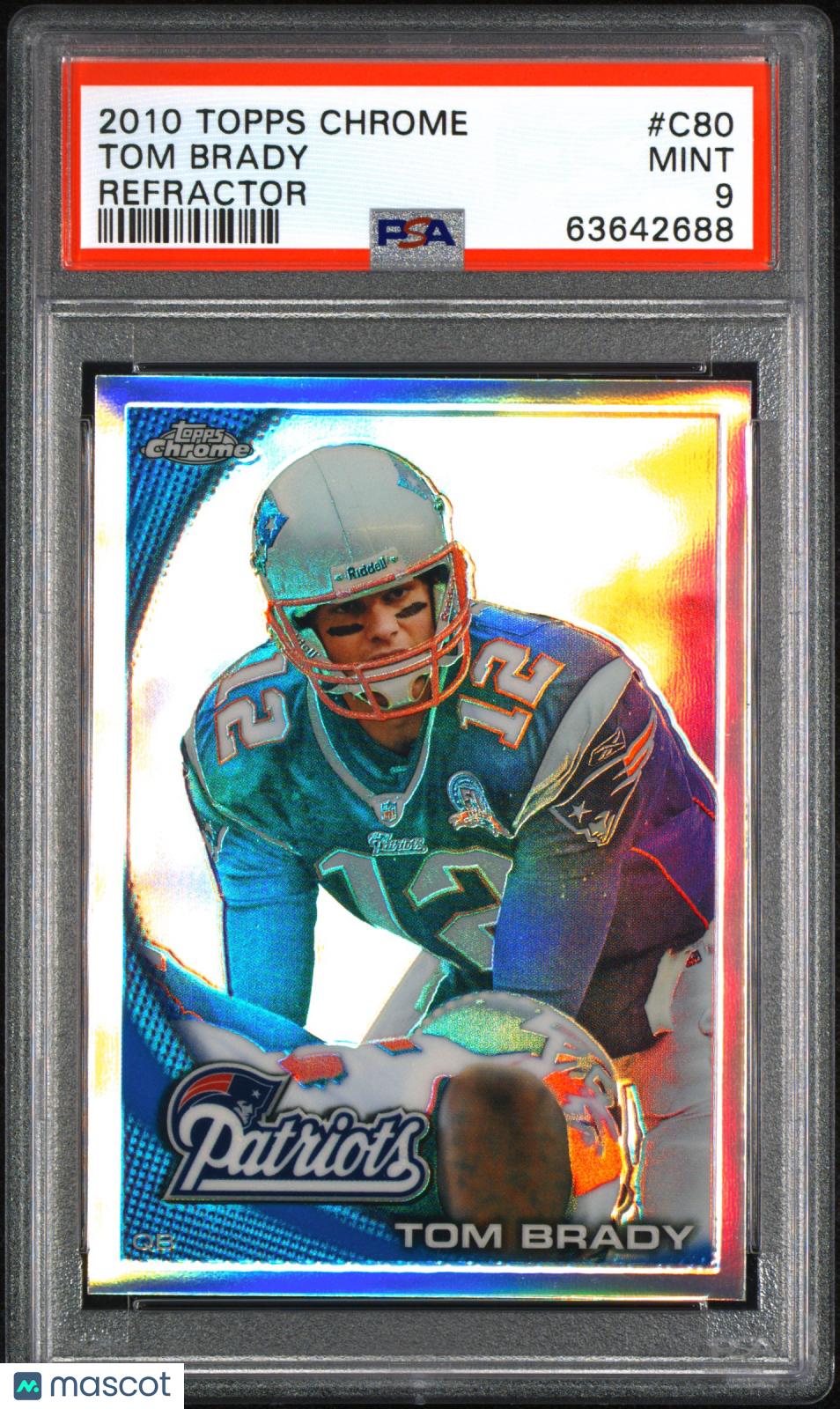 2010 Topps Chrome Tom Brady #C80 Refractor PSA 9