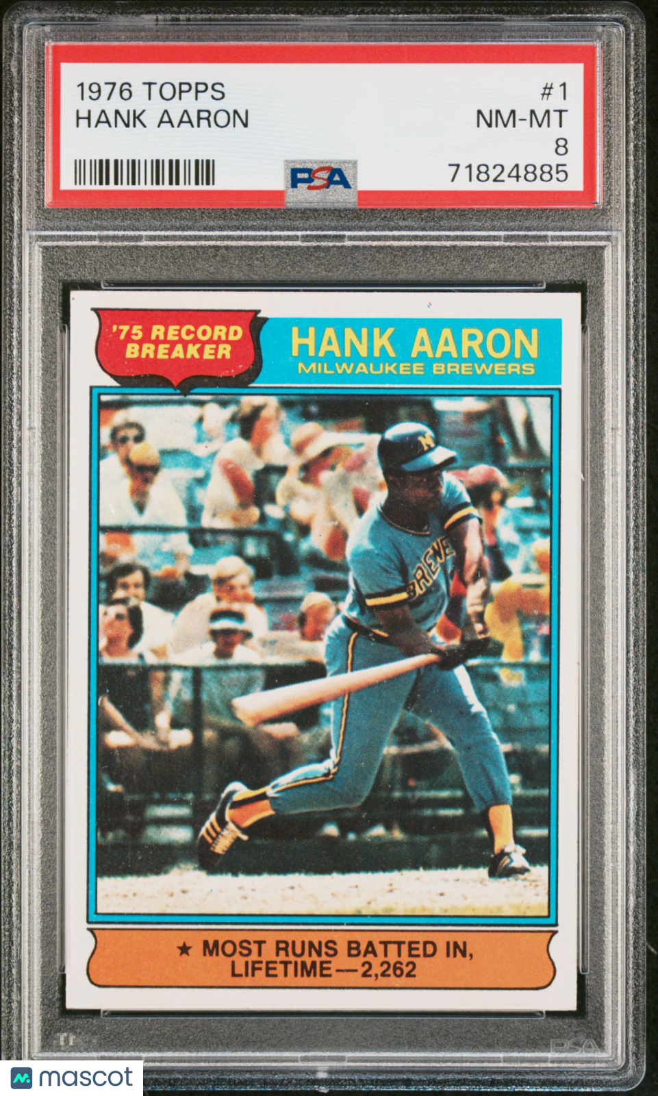 1976 Topps Hank Aaron #1 PSA 8