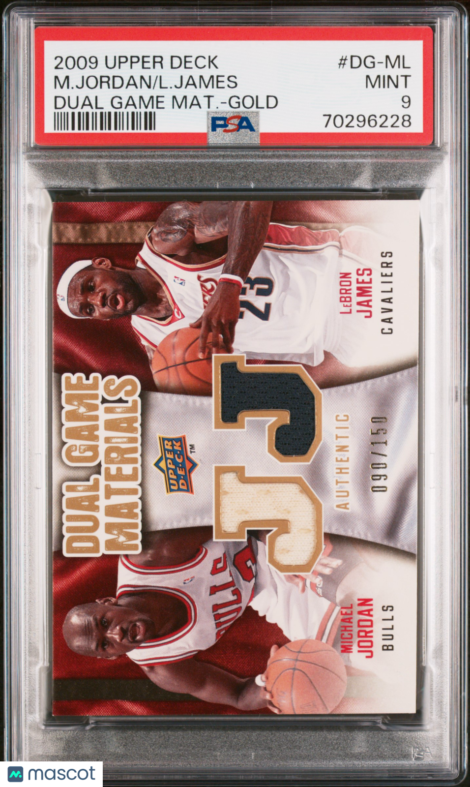 2009 Upper Deck Dual Game Materials L. James M. Jordan #DG-ML  Gold PSA 9 /150