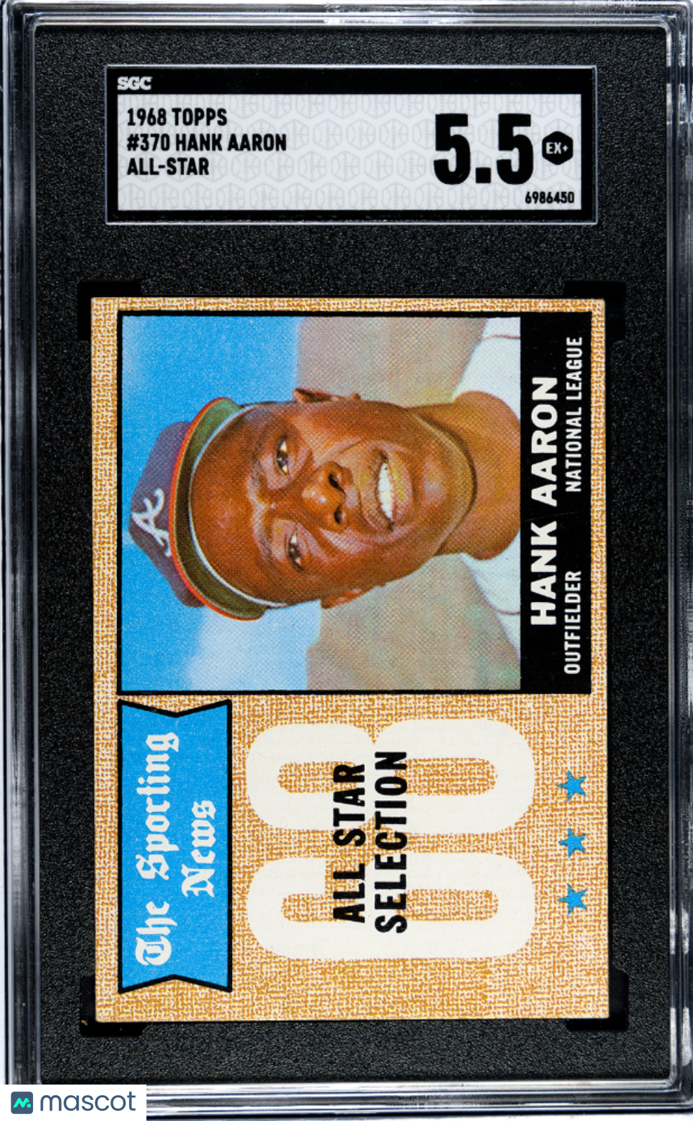 1968 Topps Hank Aaron #370 All Star SGC 5.5