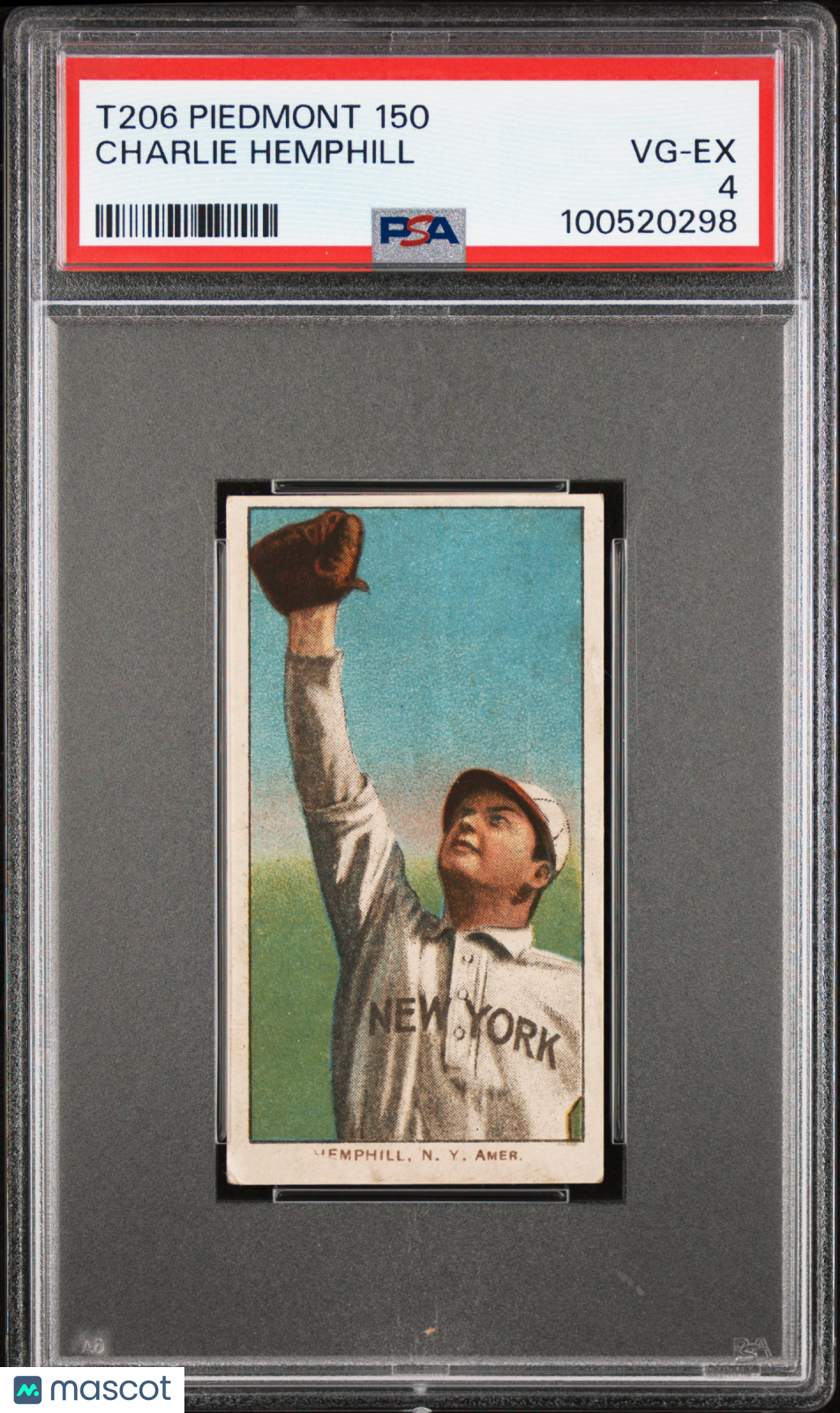 1909-11 T206 Piedmont 150 Charlie Hemphill PSA 4