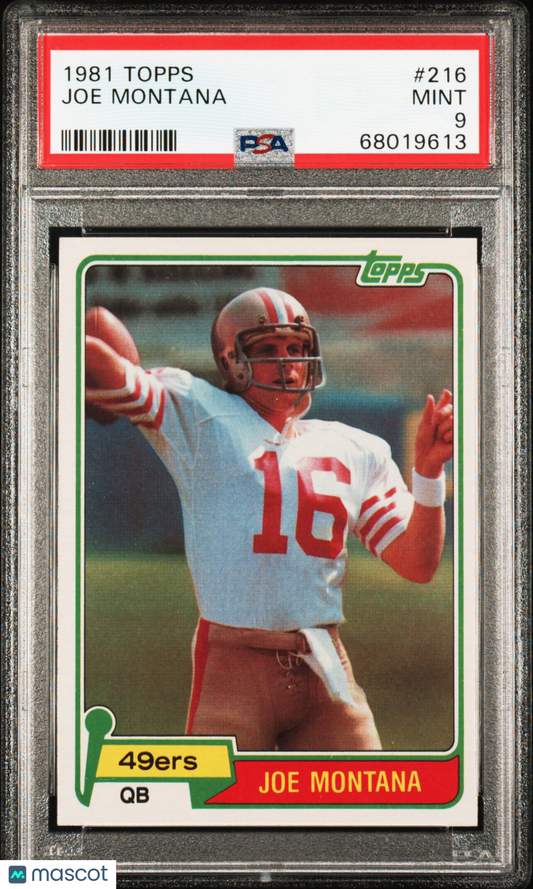 1981 Topps Joe Montana #216 PSA 9