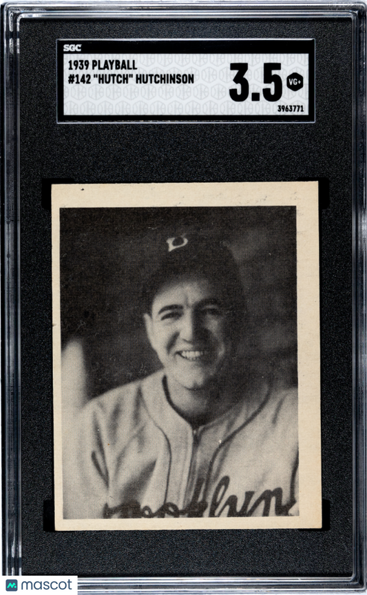 1939 Playball Hutch Hutchinson #142 SGC 3.5