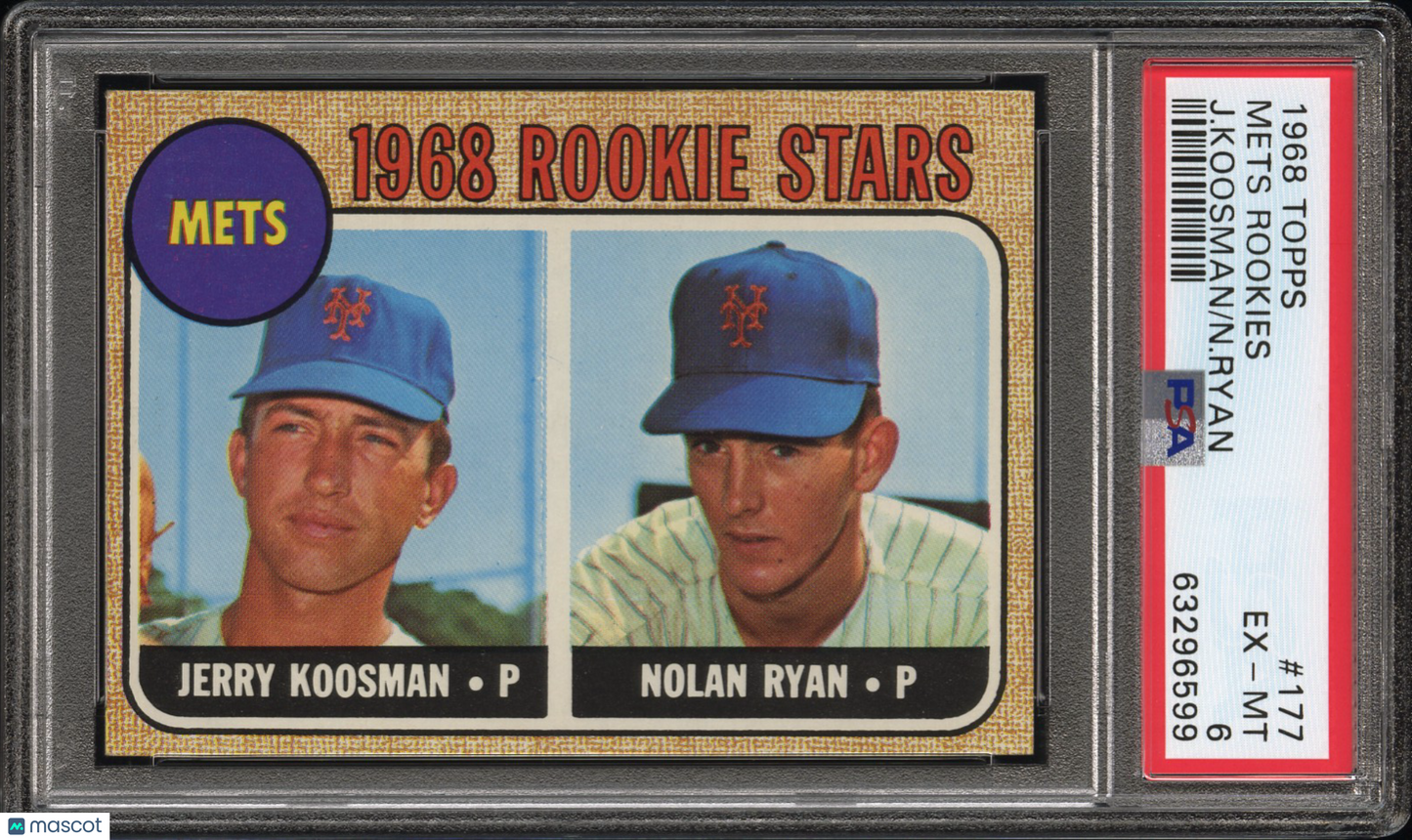 1968 Topps Mets Rookies #177 J. Koosman N. Ryan PSA 6