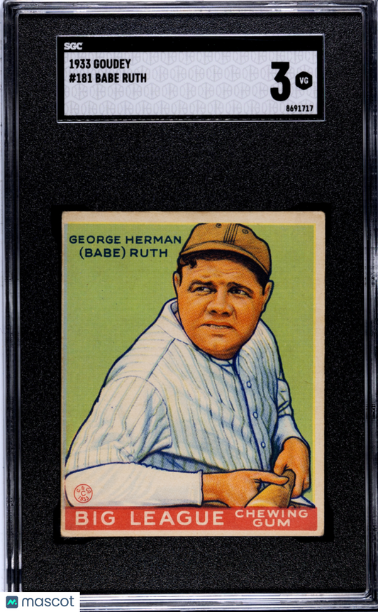 1933 Goudey Babe Ruth #181 SGC 3