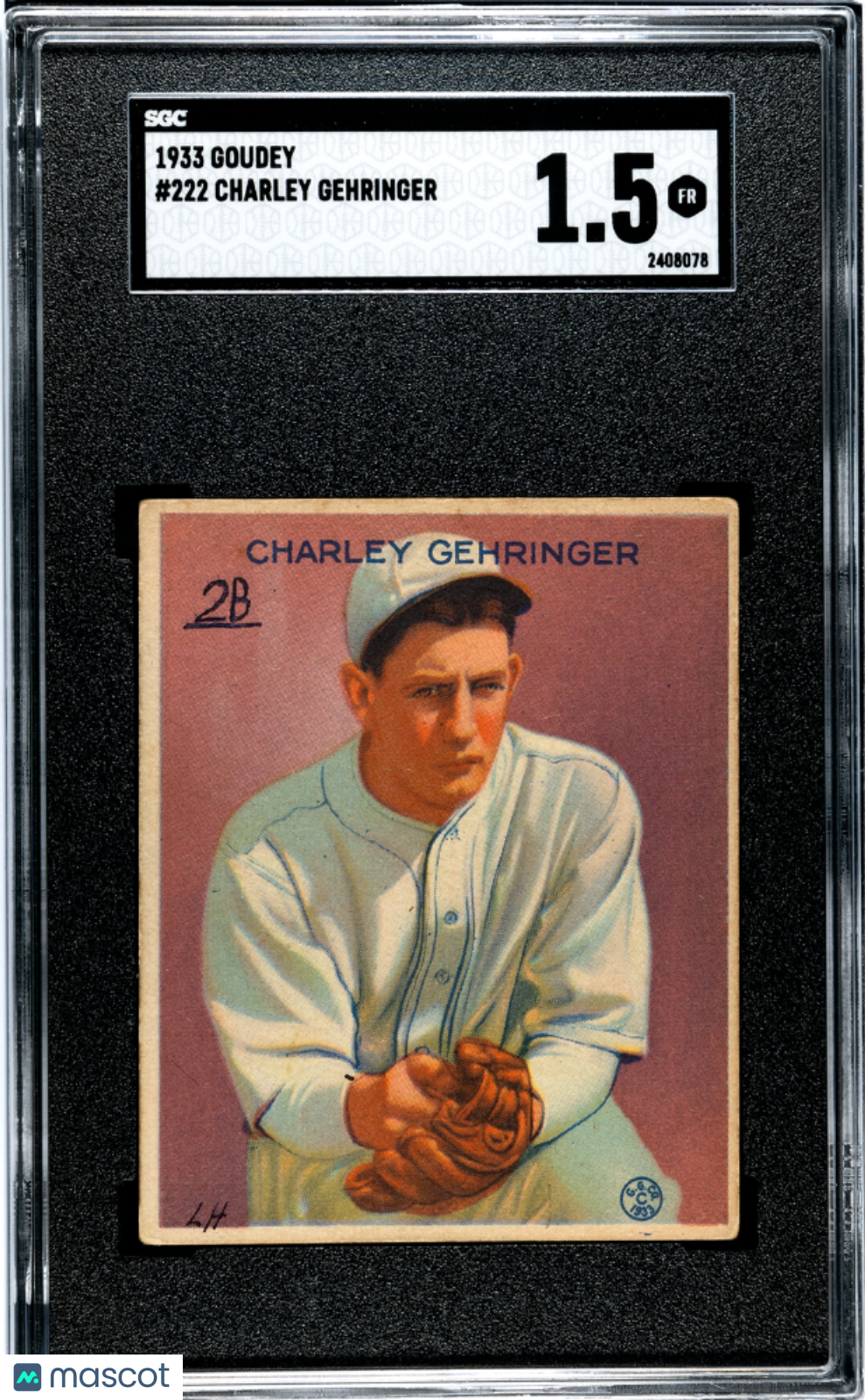 1933 Goudey Charley Gehringer #222 SGC 1.5