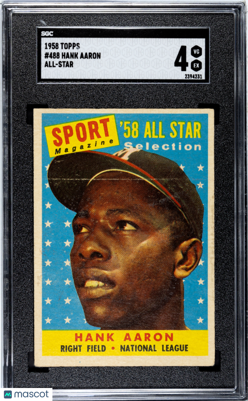 1958 Topps Hank Aaron #488 All Star SGC 4