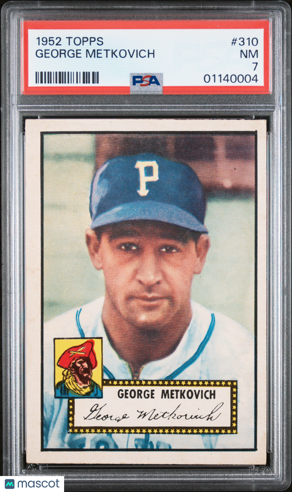 1952 Topps George Metkovich #310 PSA 7
