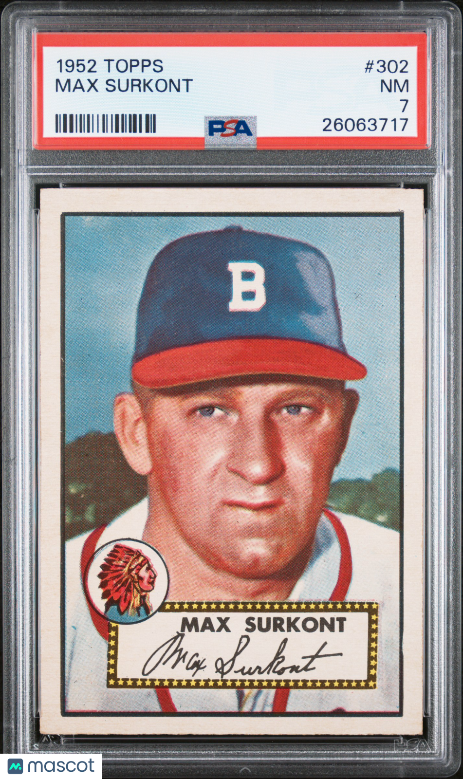 1952 Topps Max Surkont #302 PSA 7