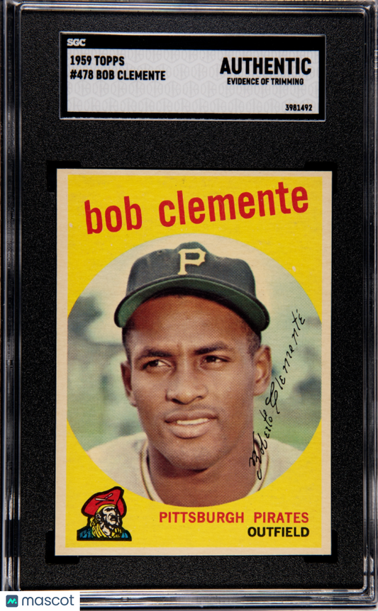 1959 Topps Bob Clemente #478 SGC A