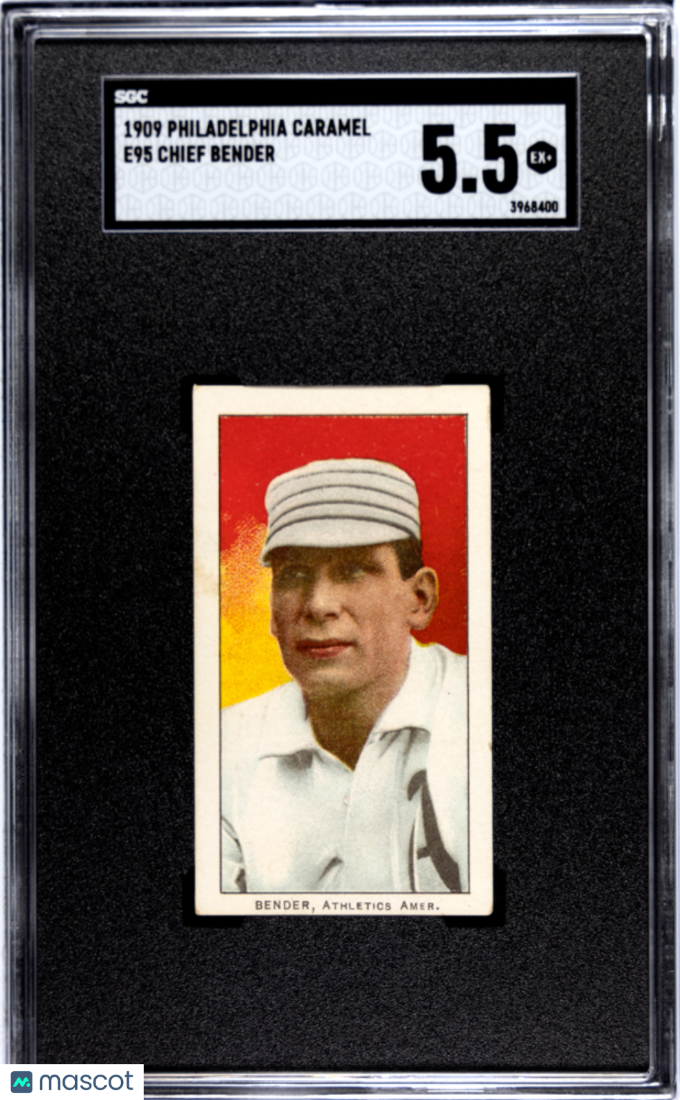 1909 Philadelphia Caramel (E95) Chief Bender SGC 5.5