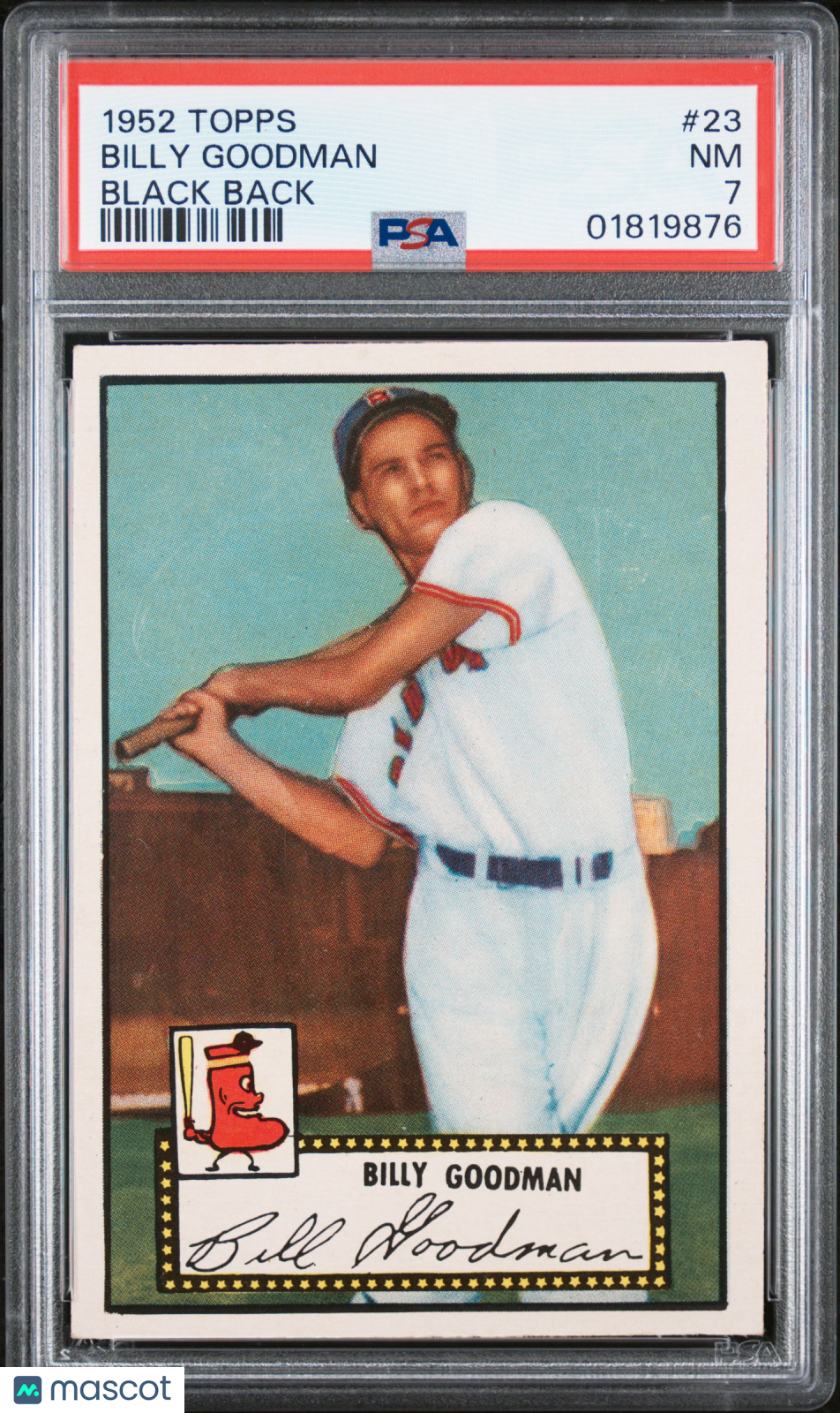 1952 Topps Billy Goodman #23 Black Back PSA 7