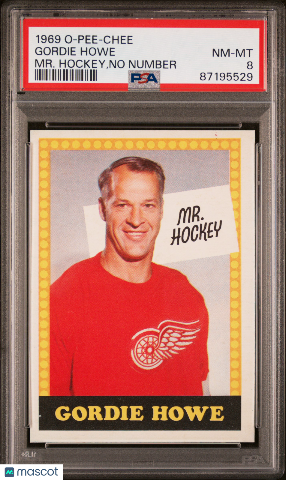 1969 O-Pee-Chee Gordie Howe MR. Hockey,No Number PSA 8
