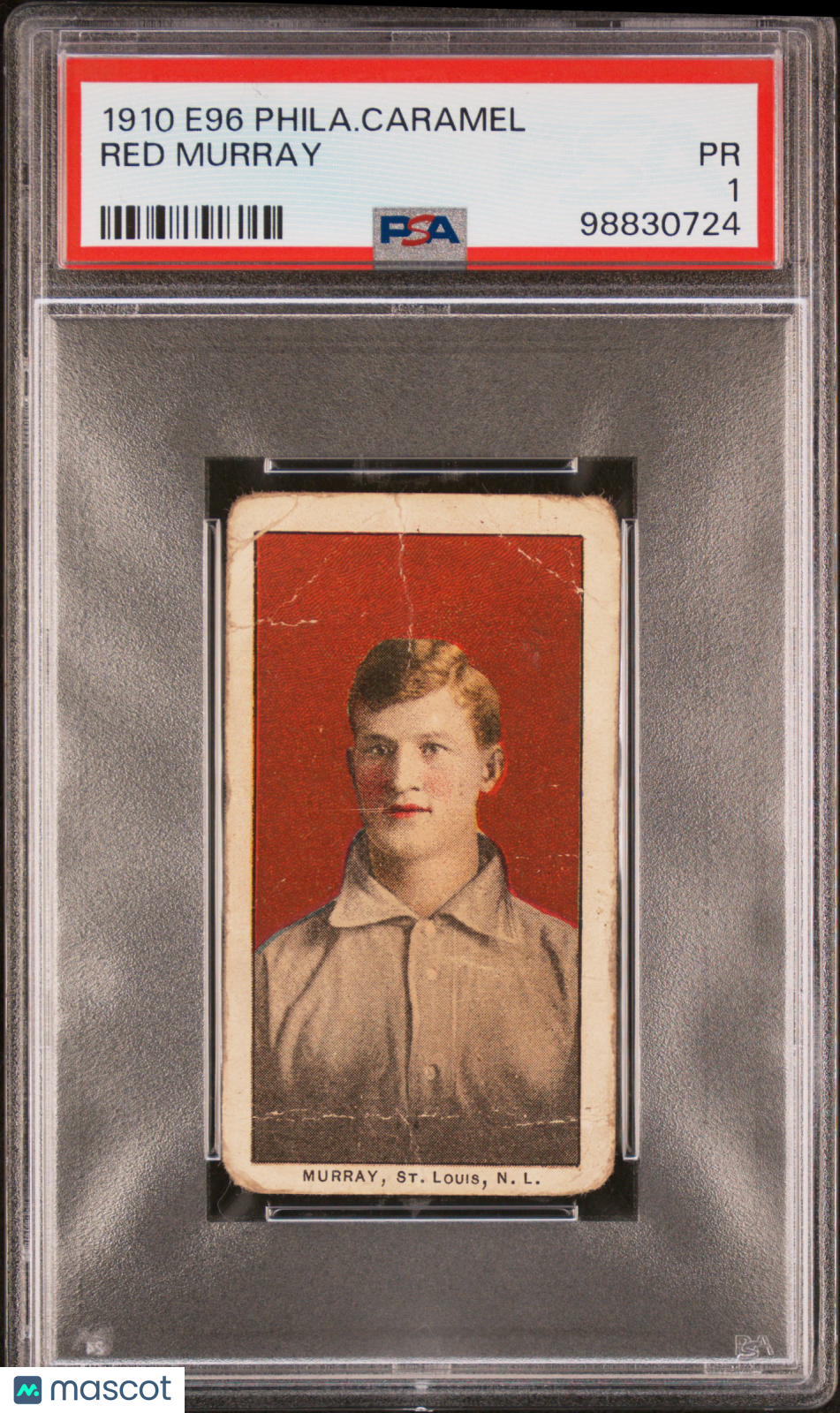 1910 E96 Philadelphia Caramel Red Murray PSA 1