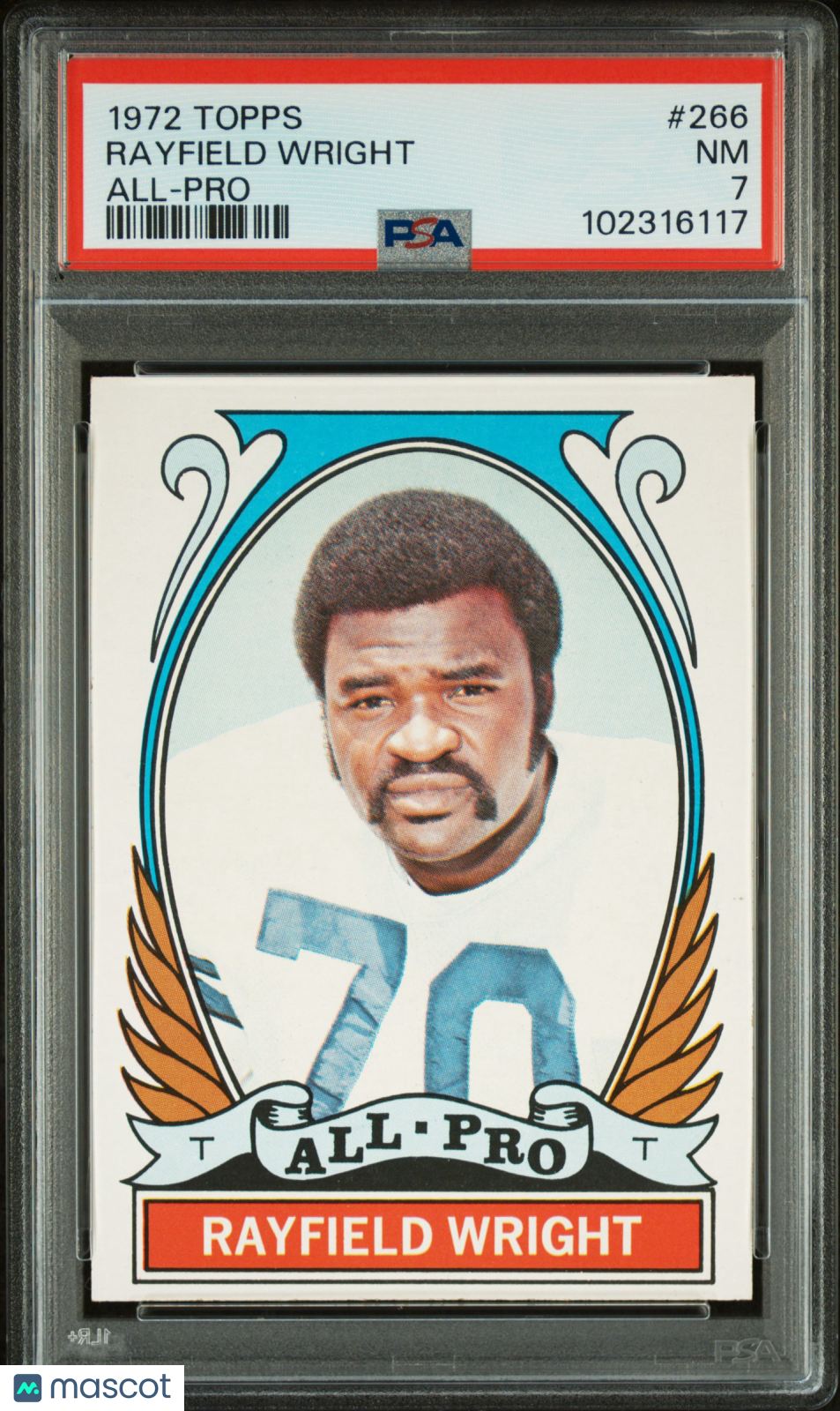 1972 Topps Rayfield Wright #266 All Pro PSA 7