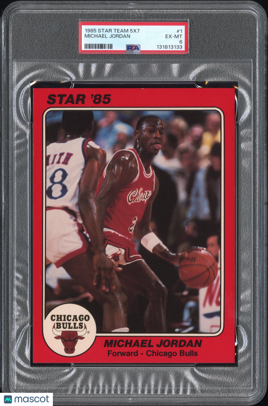1985 Star Team Supers 5X7 Michael Jordan #1 PSA 6