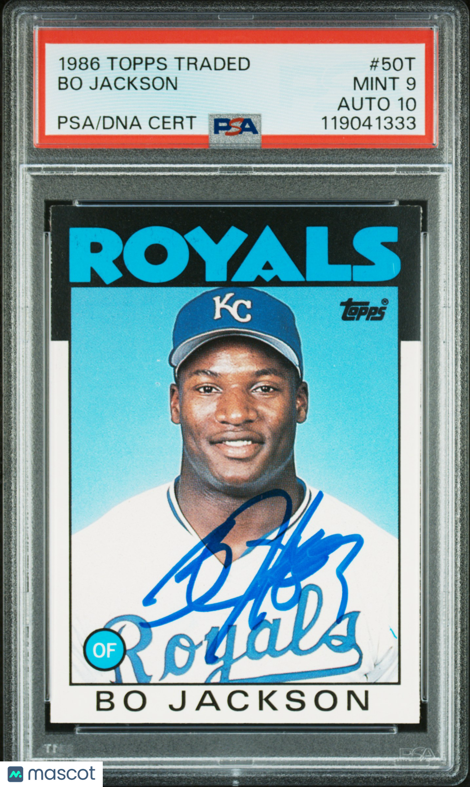 1986 Topps Traded Bo Jackson #50T PSA 9 Auto 10