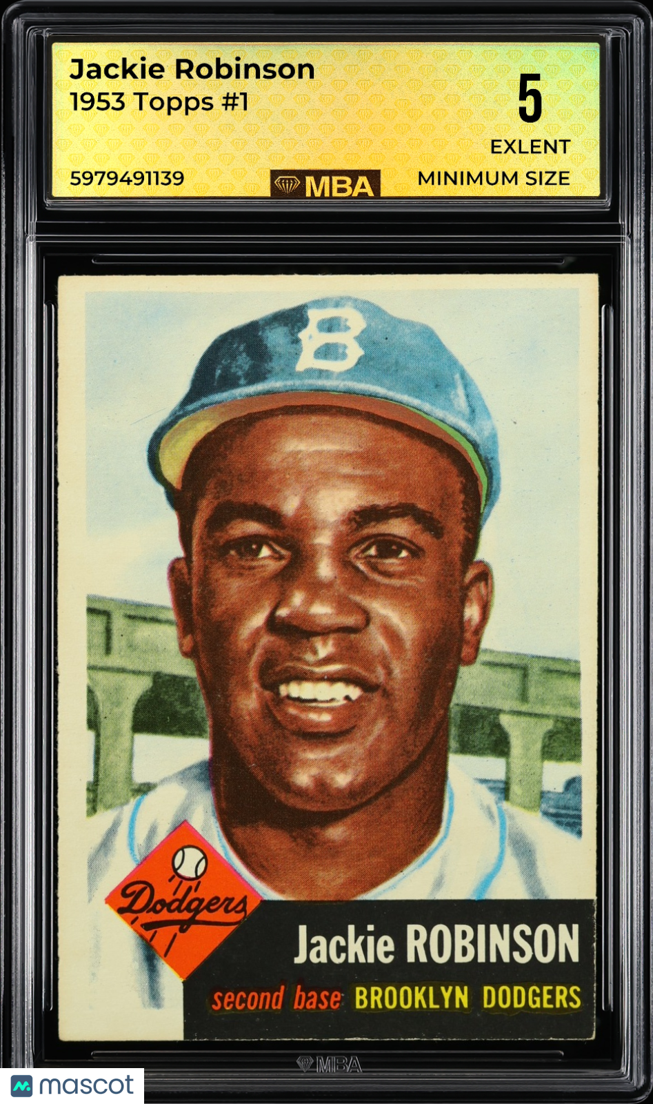 1953 Topps Jackie Robinson #1 MBA 5 MINSIZE