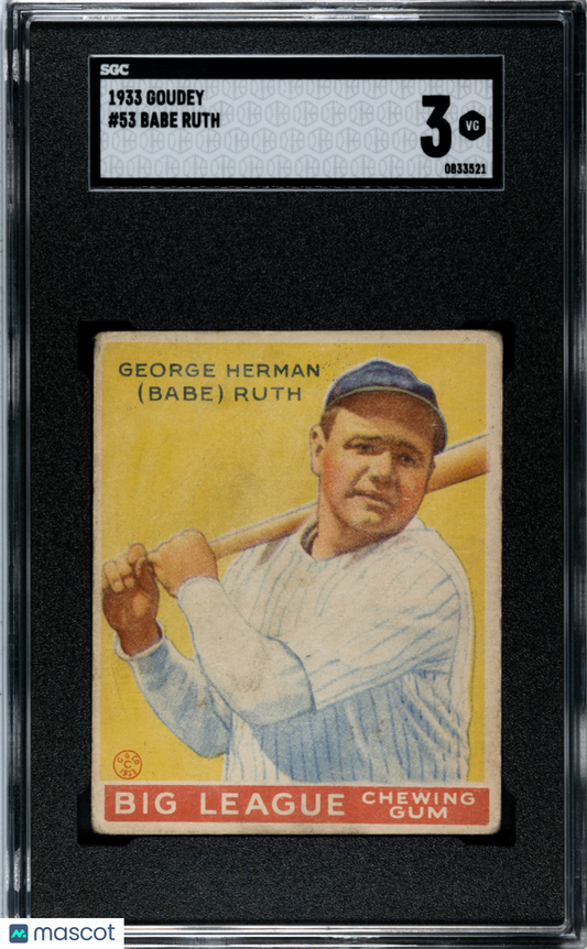 1933 Goudey Babe Ruth #53 SGC 3