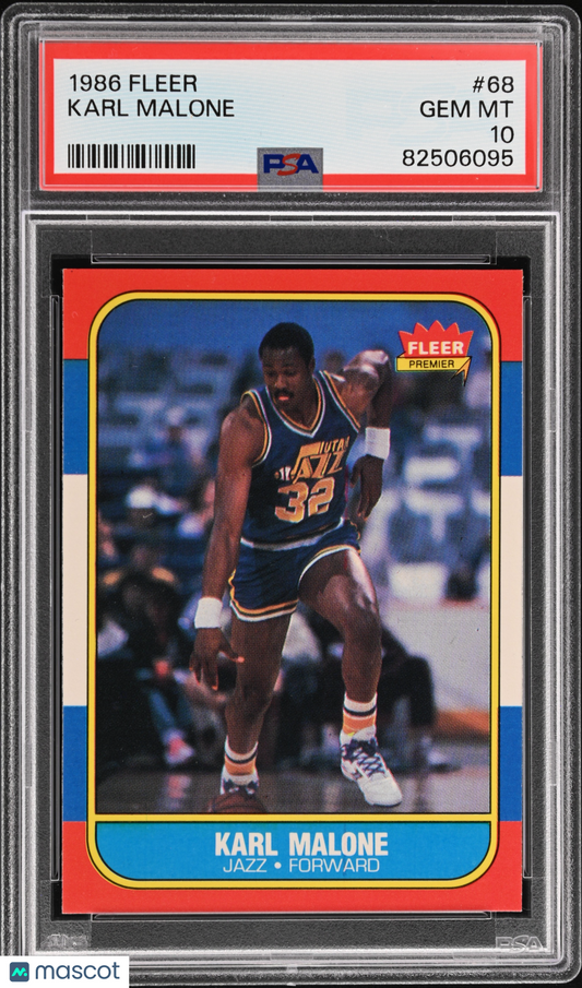 1986 Fleer Karl Malone #68 PSA 10