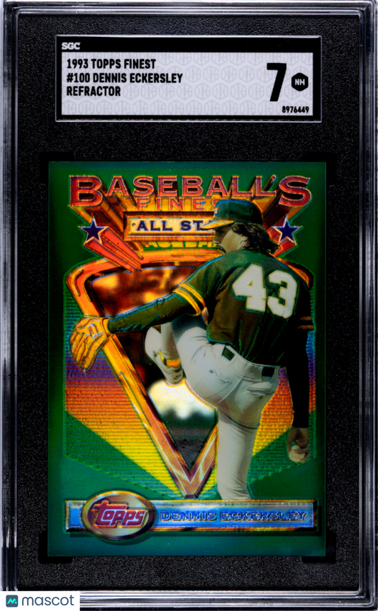 1993 Topps Finest Dennis Eckersley #100 Refractor SGC 7
