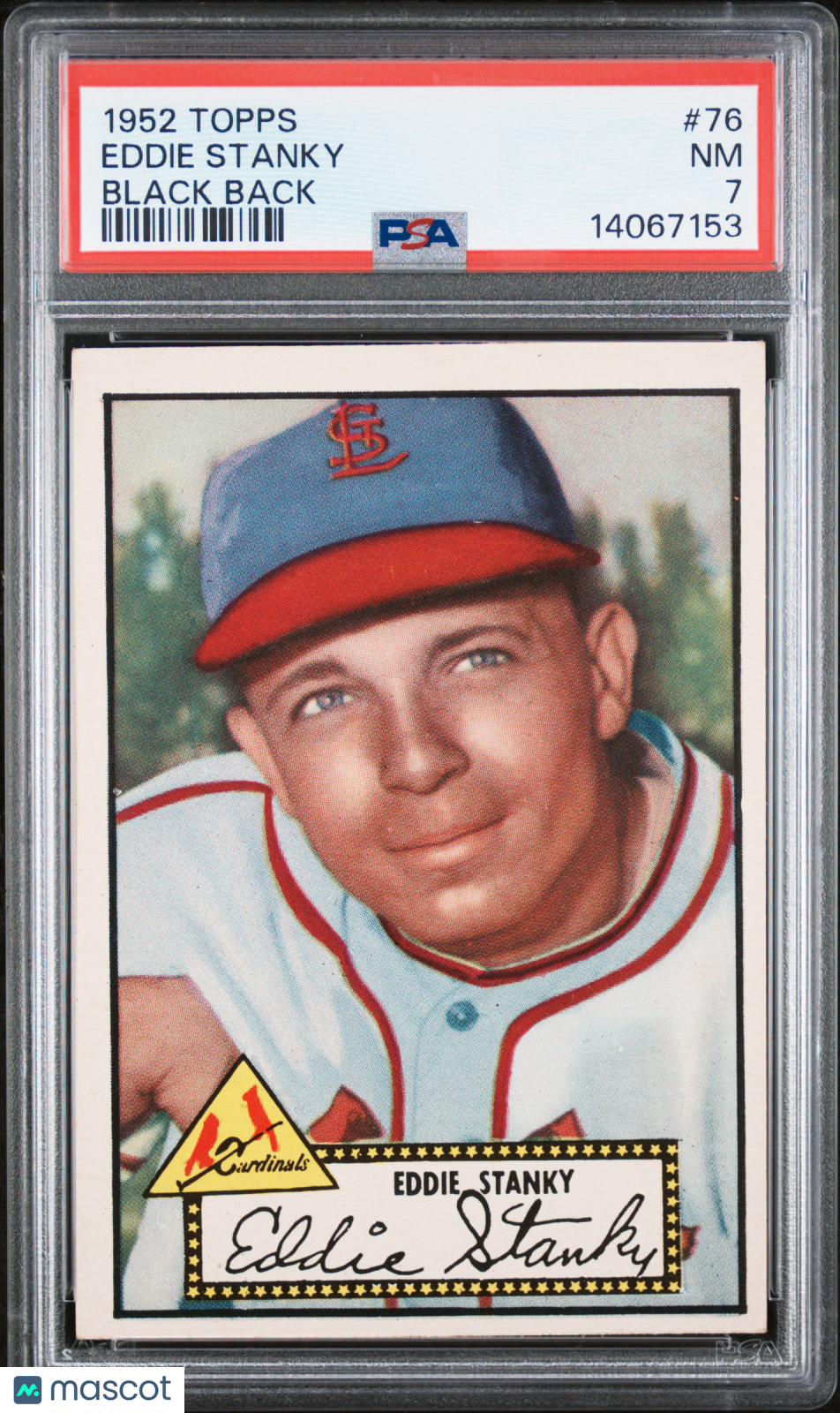 1952 Topps Eddie Stanky #76 Black Back PSA 7