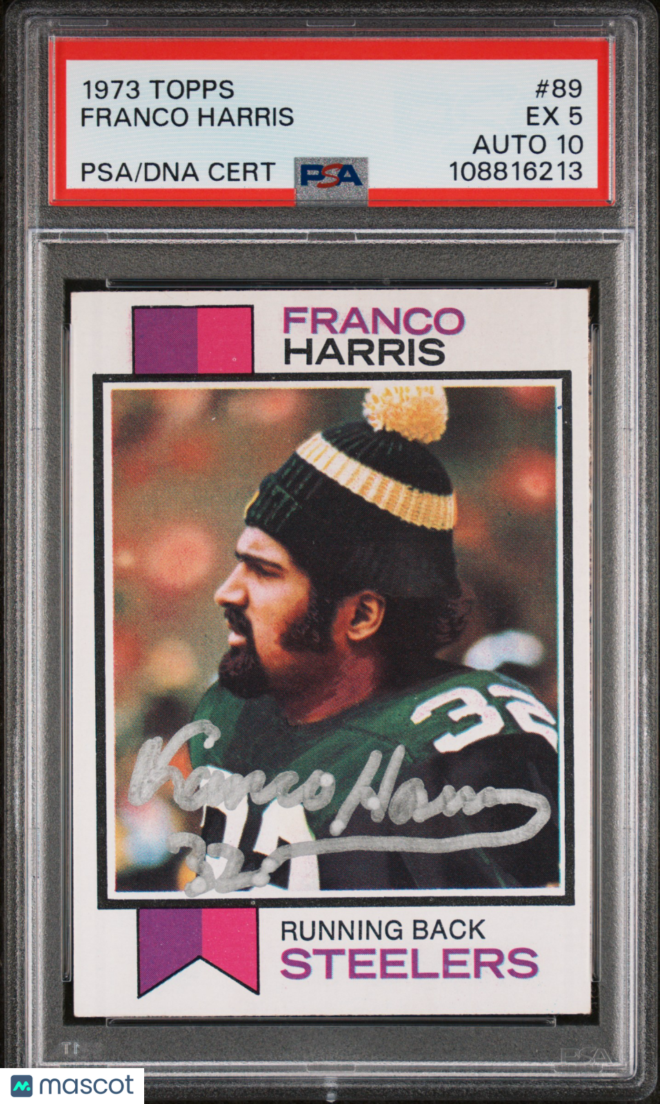1973 Topps Franco Harris #89 PSA 5 Auto 10