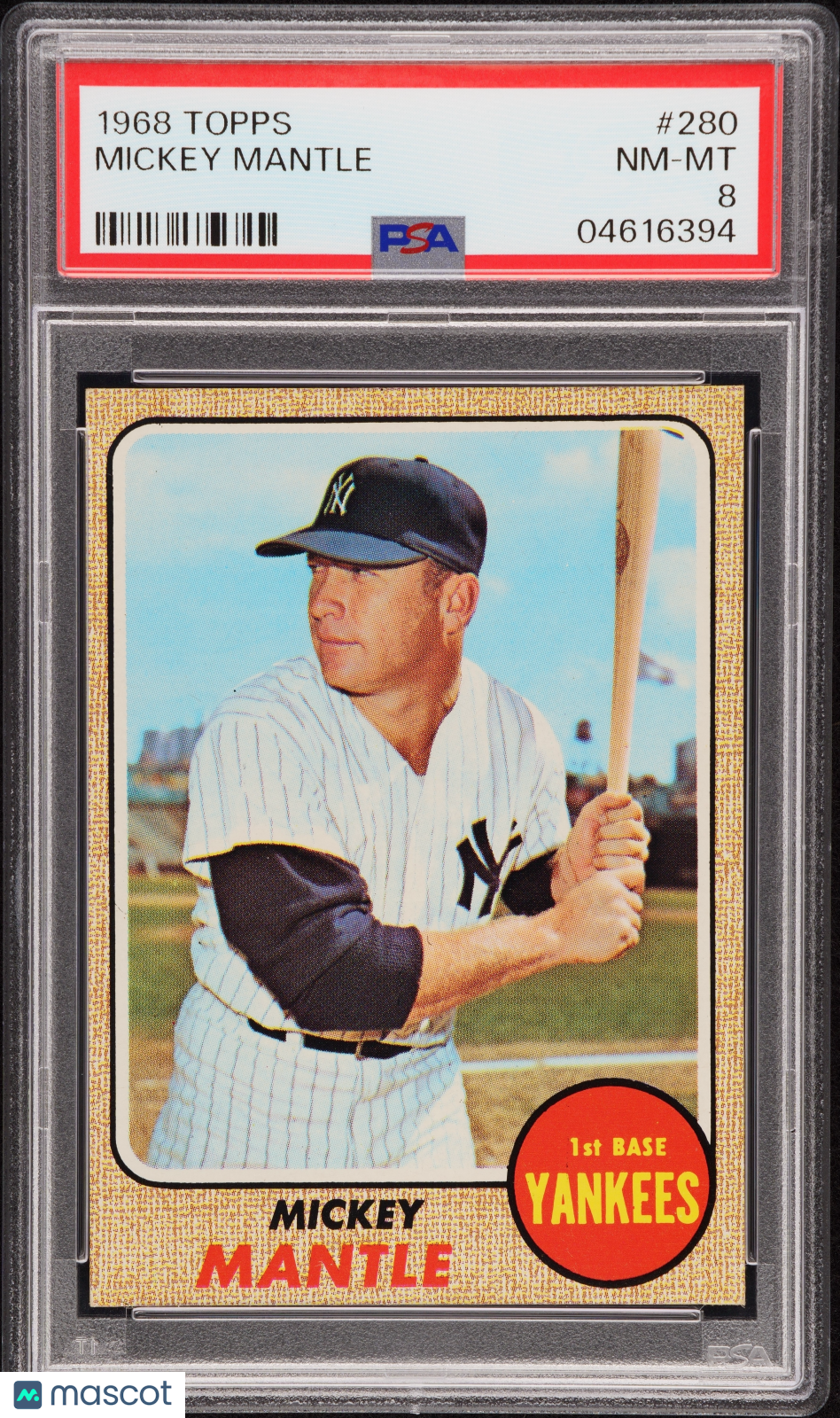 1968 Topps Mickey Mantle #280 PSA 8