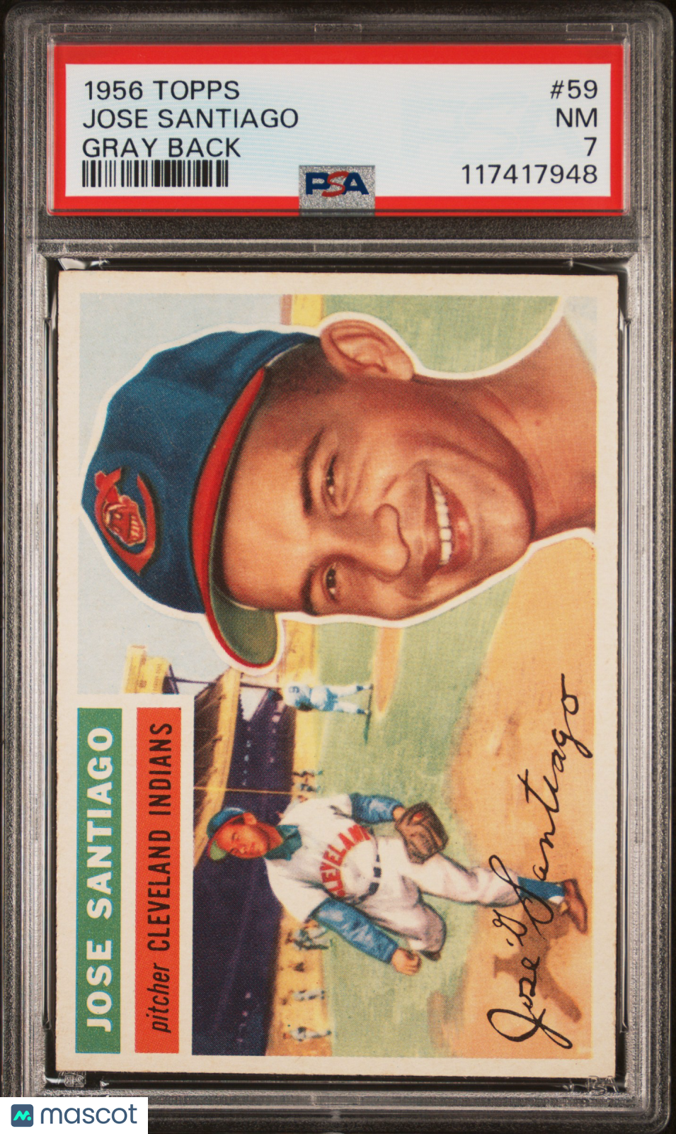1956 Topps Jose Santiago #59 Gray Back PSA 7
