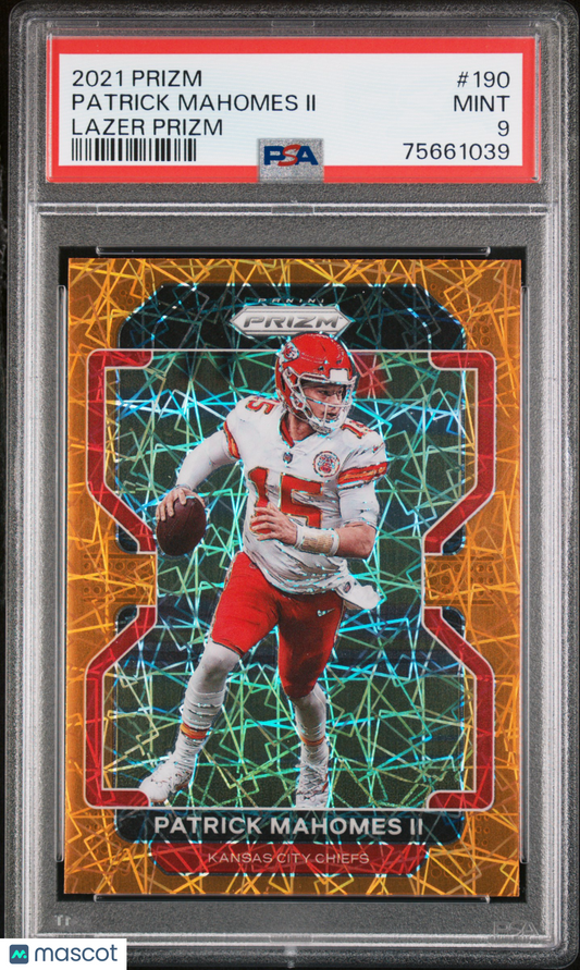 2021 Panini Prizm Patrick Mahomes II #190 Lazer PSA 9