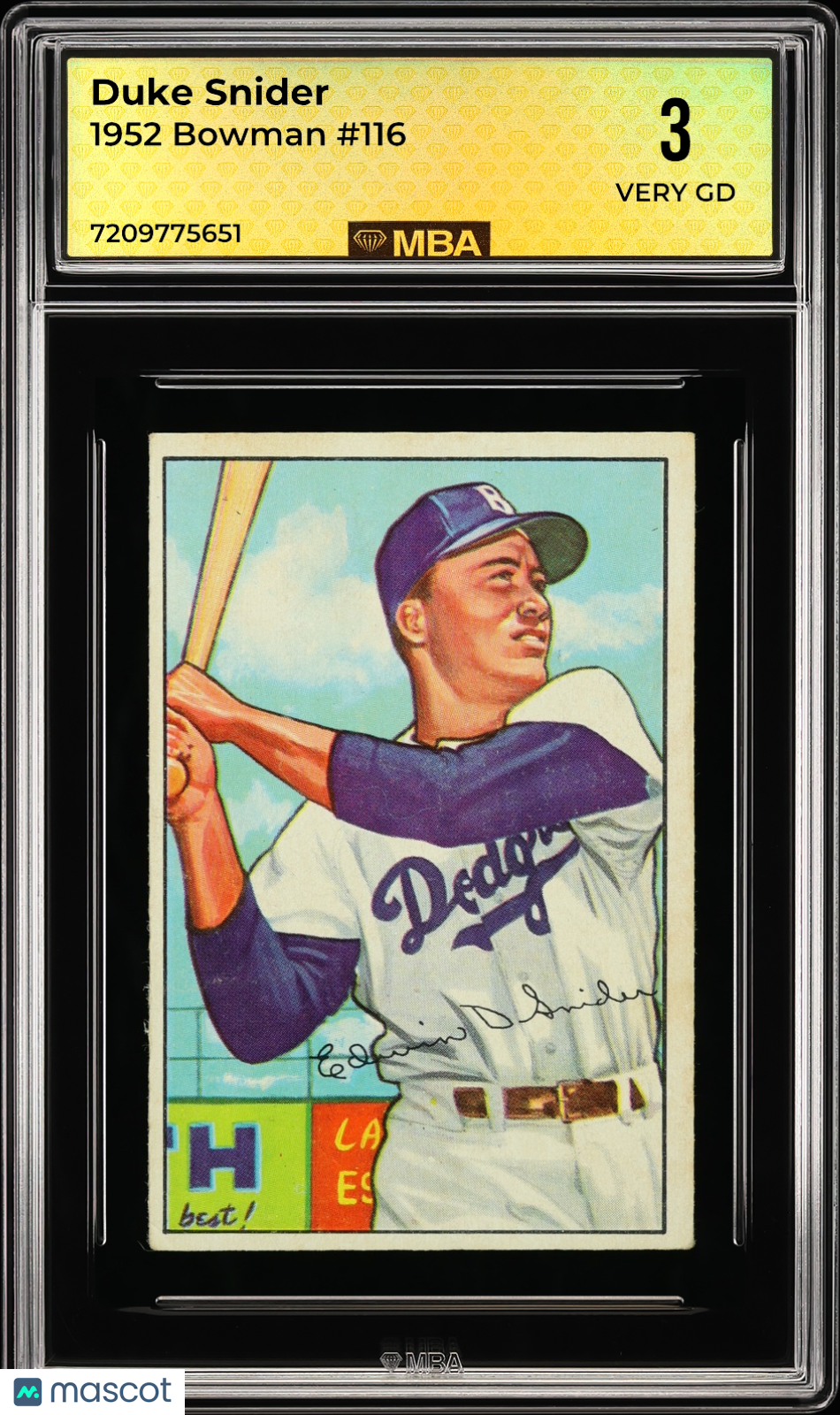 1952 Bowman Duke Snider #116 MBA 3