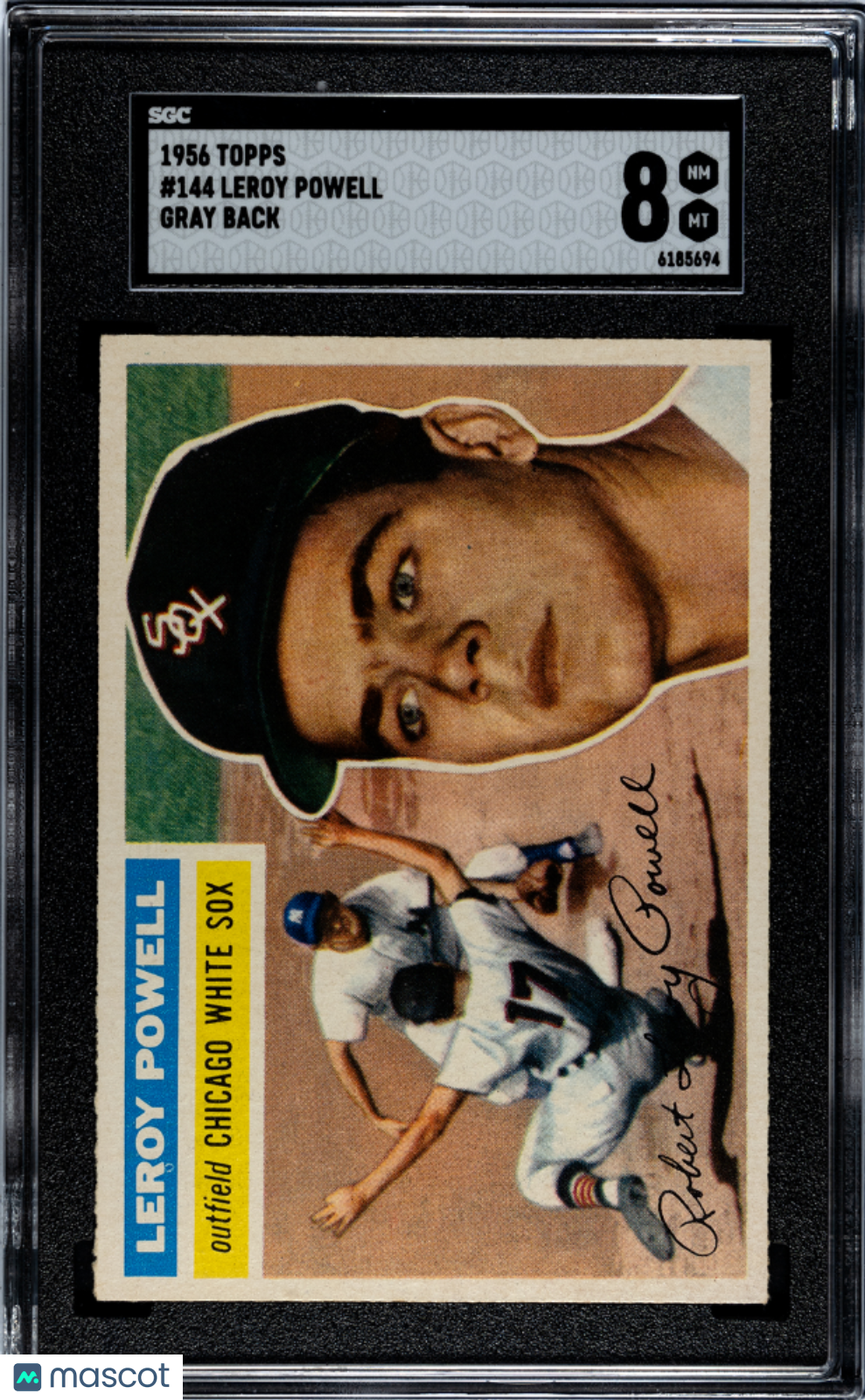 1956 Topps Leroy Powell #144 Gray Back SGC 8